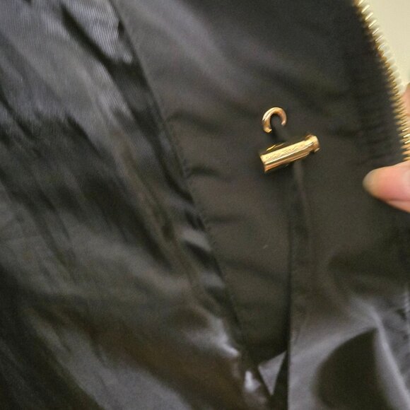 Michael Michael Kors Anorak Raincoat Black Gold Logo Hardware Full Zip Size M - Picture 12 of 14